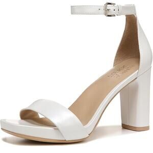 Naturalizer womens Joy Heeled Sandal White leather size 9 M new